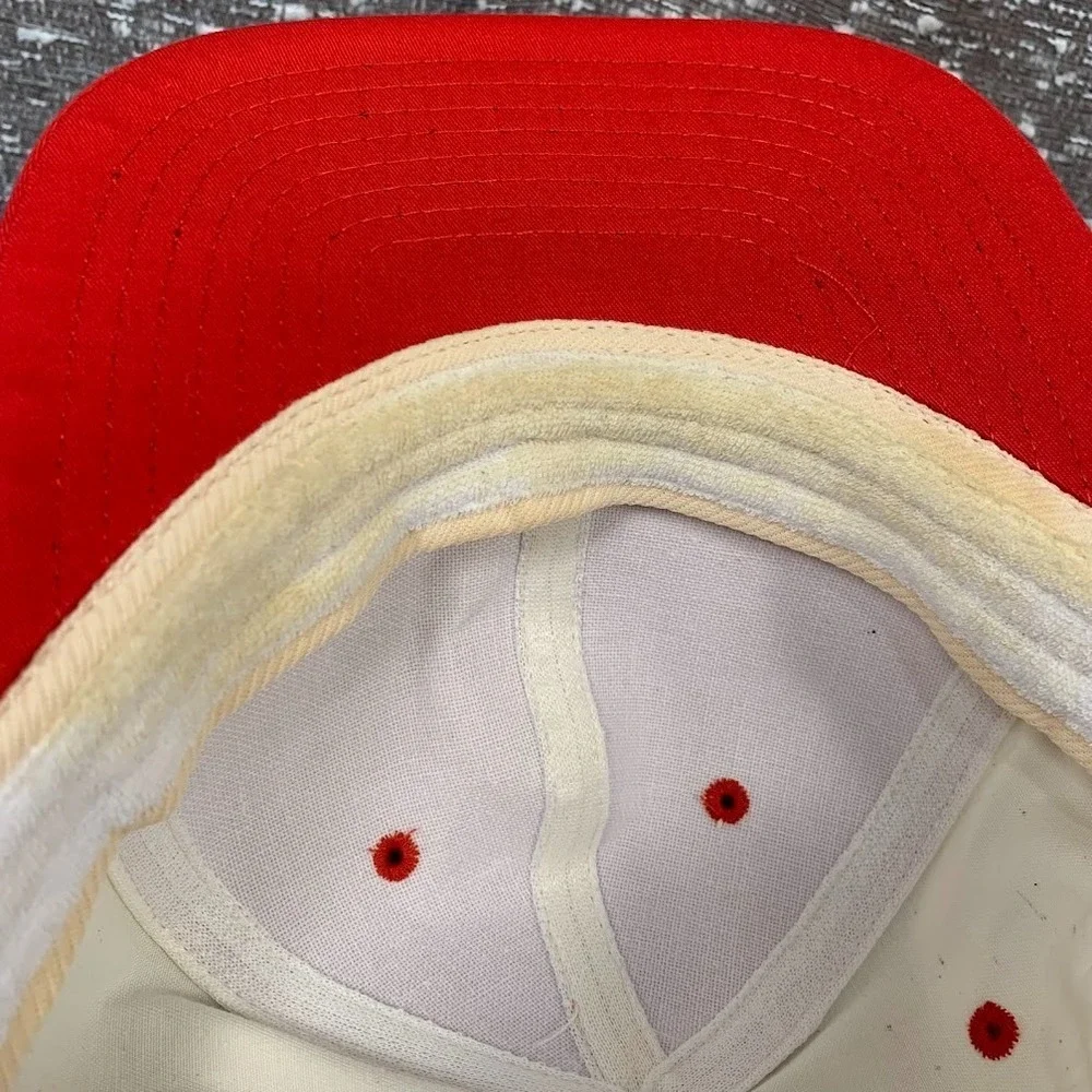 Vintage‎ Headmost Blank Red & White Snapback Cap Hat